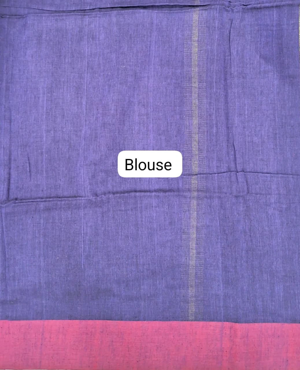 Navy Blue Khadhi Cotton Saree Blouse