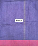 Navy Blue Khadhi Cotton Saree Blouse