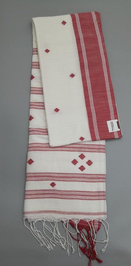 White Khadi Cotton Saree