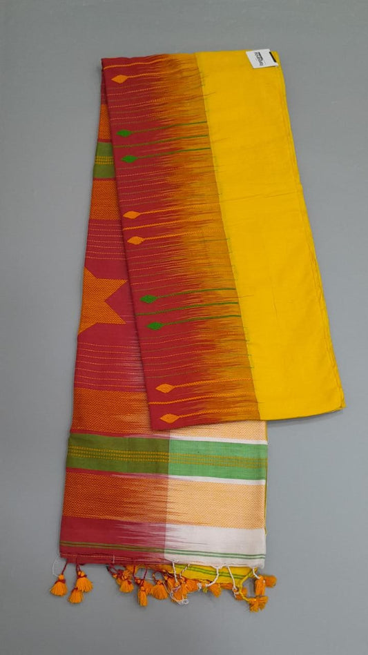 Paneled Khadi Cotton Saree