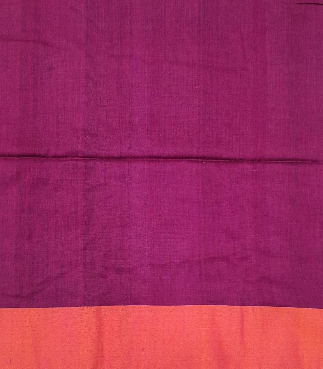 Magenta pink Khadi Cotton Saree