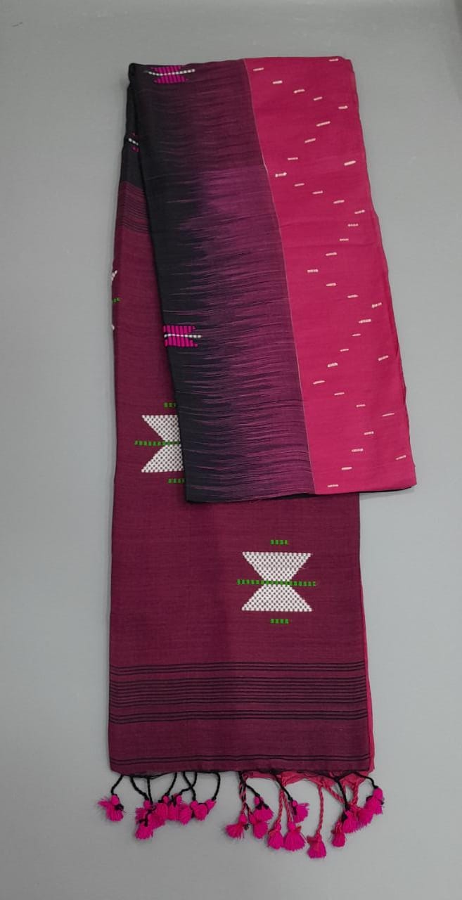 Black Khadi Cotton Saree