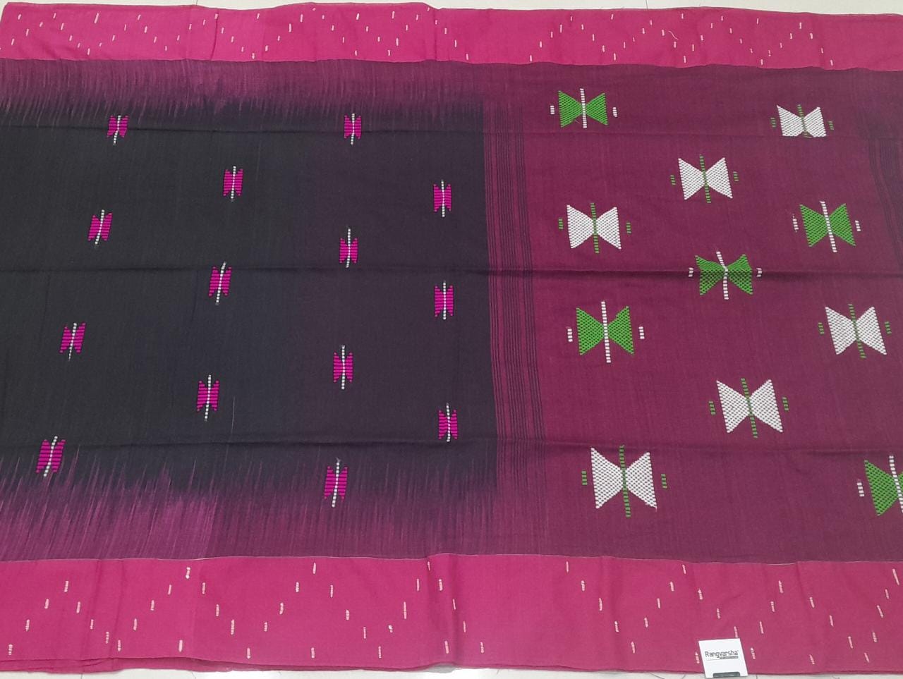 Black Khadi Cotton Saree