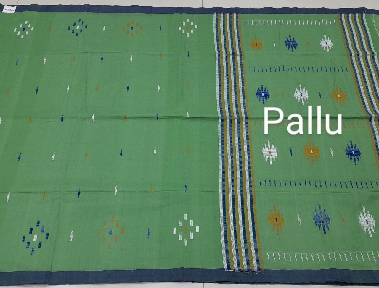 Pista green Khadi Cotton Saree