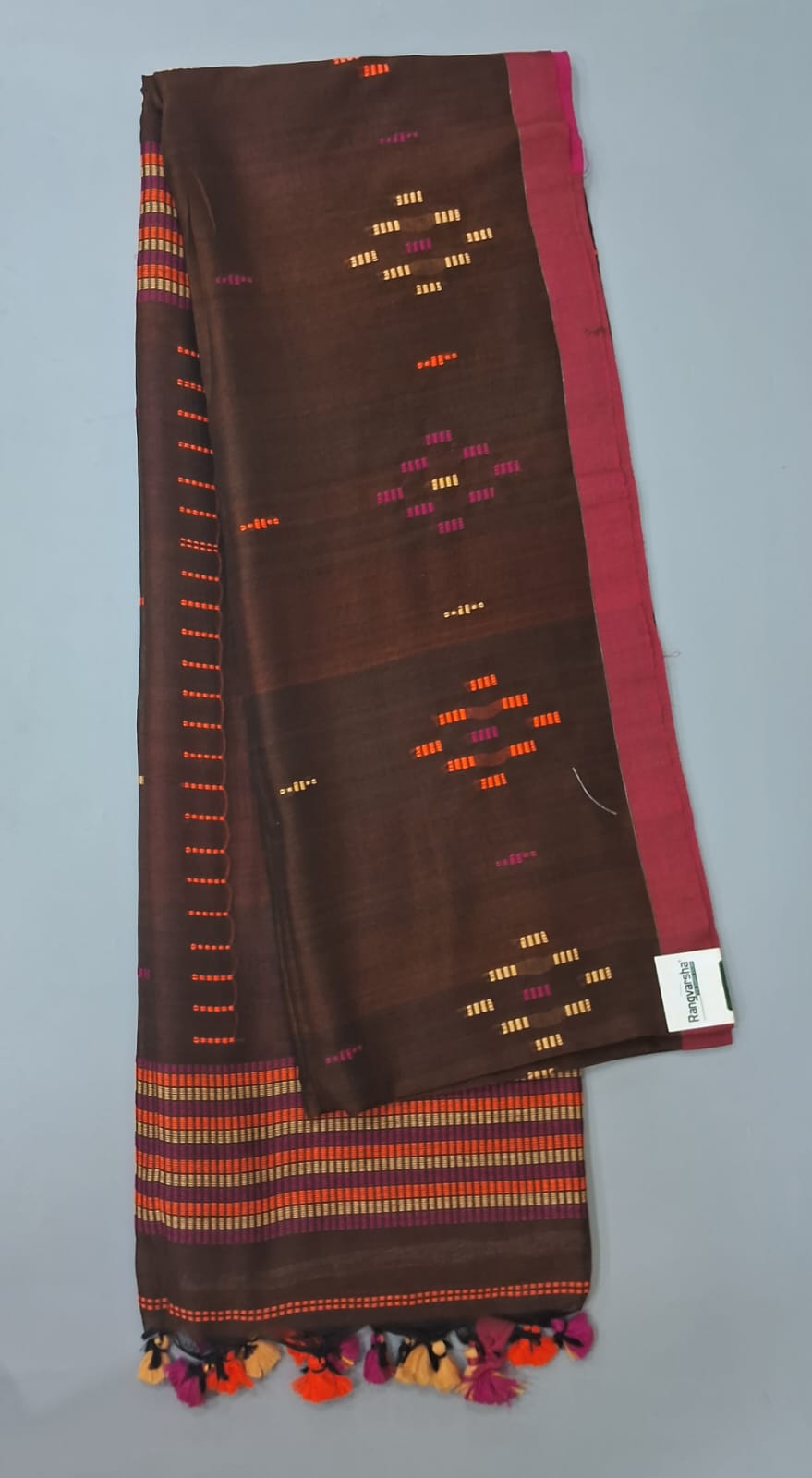 Walnut Brown Khadi Cotton Saree