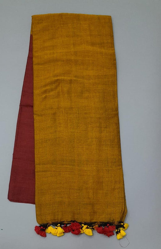 Brick red Khadhi cotton saree