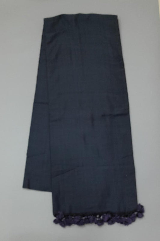 Dark grey khadi cotton saree