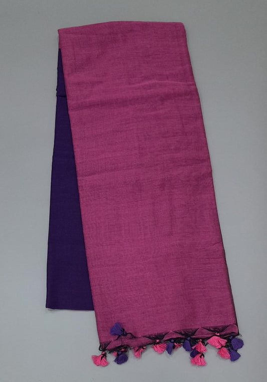 Purple khadi cotton saree