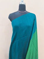 Sea green khadi cotton saree 1