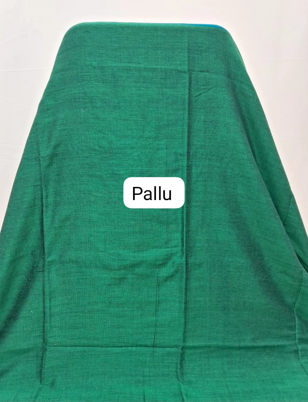 Sea green khadi cotton saree Pallu