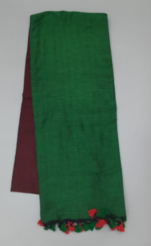 Brick red khadi cotton saree