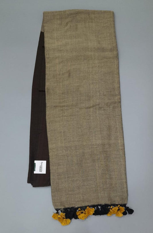 Brown khadi cotton saree