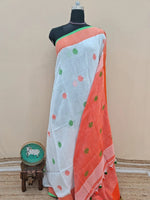 Pristine White Handwoven Khadhi Cotton Saree