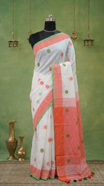 Pristine White Handwoven Khadhi Cotton Saree