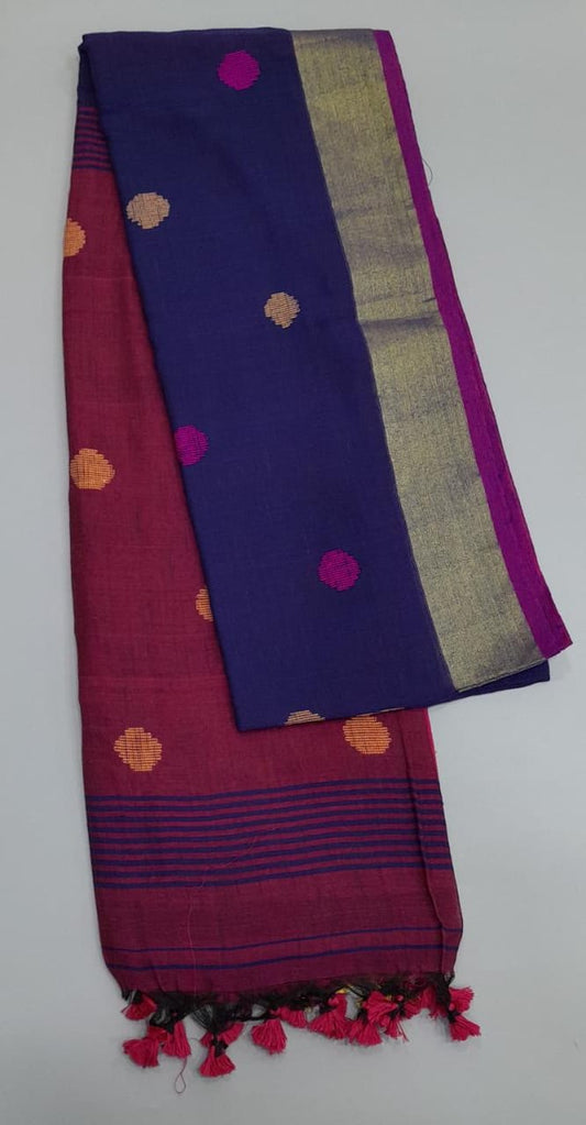 Navy blue Khadhi Cotton Saree