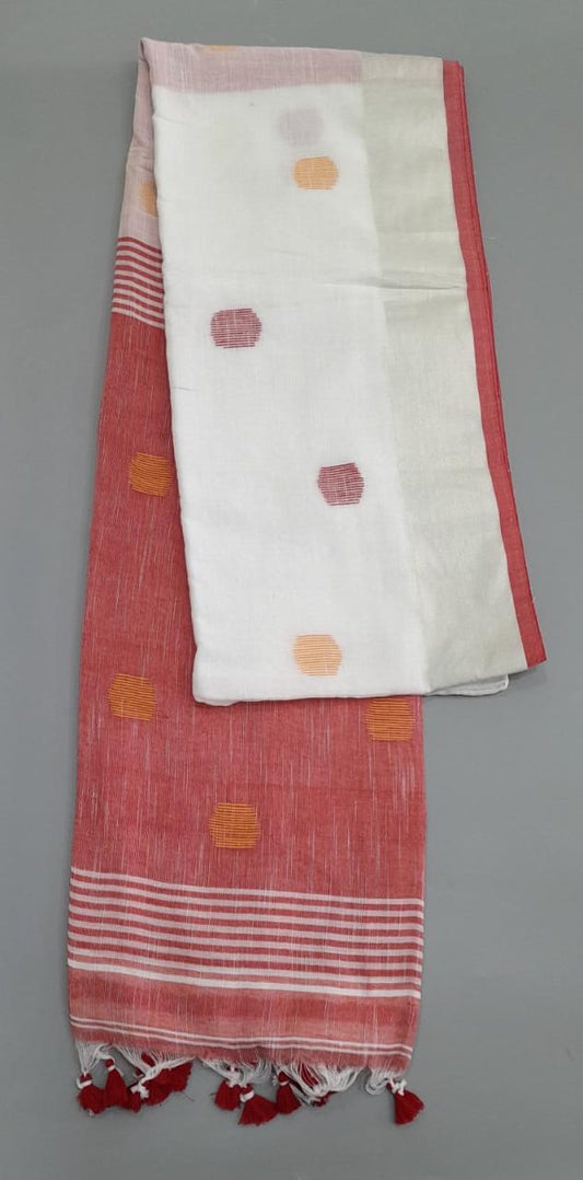 White Khadi Cotton Saree