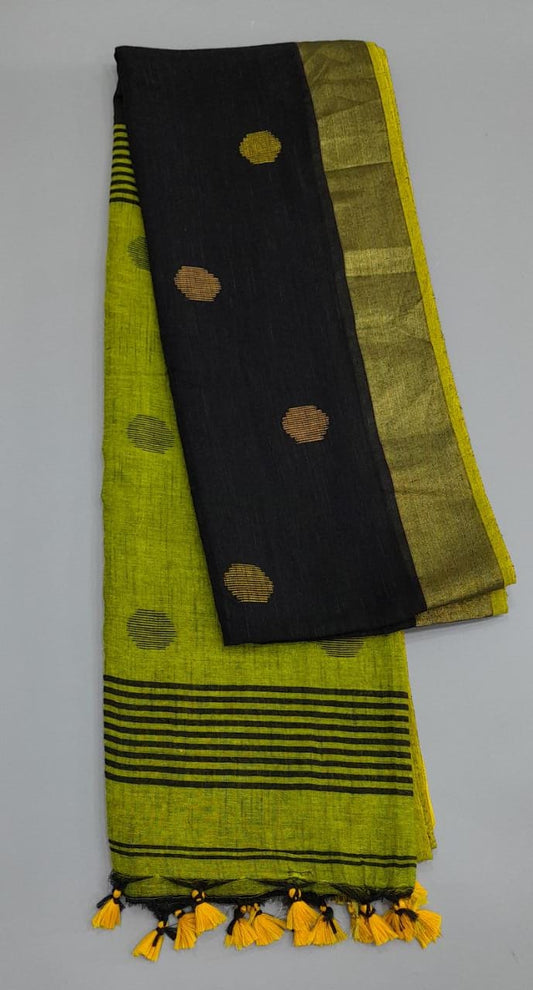 Black Khadi Cotton Saree