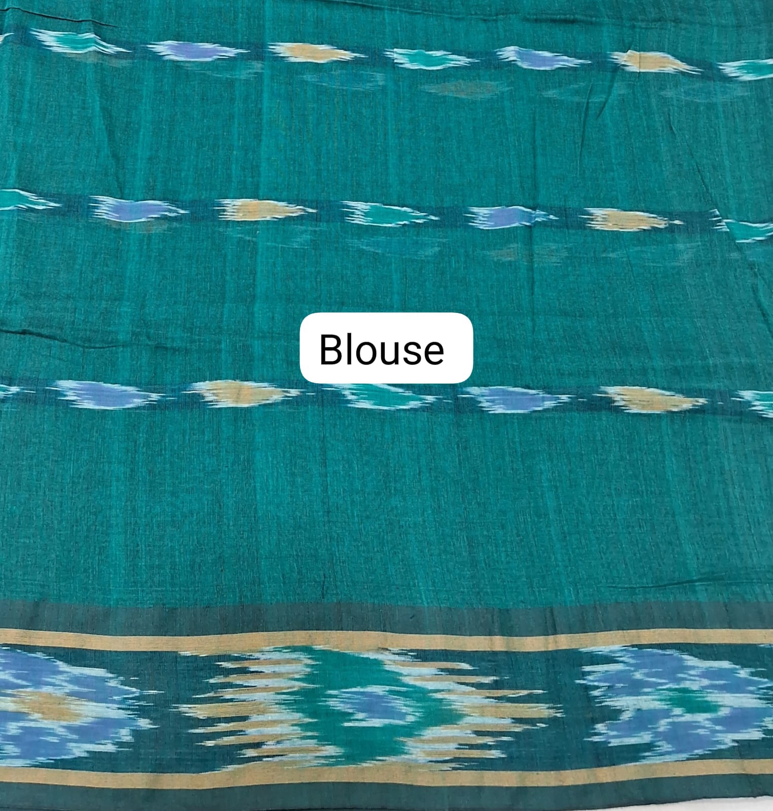 Bottle Green Khadhi Cotton Saree blouse