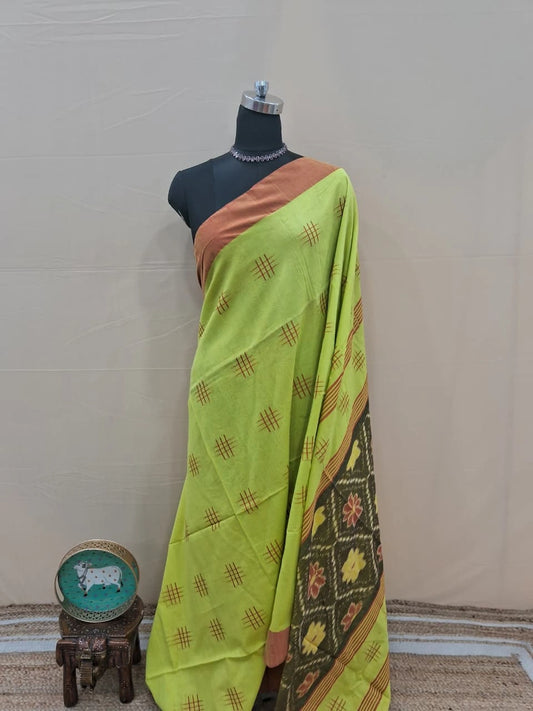 Elegant Lemon Yellow Khadhi Saree 