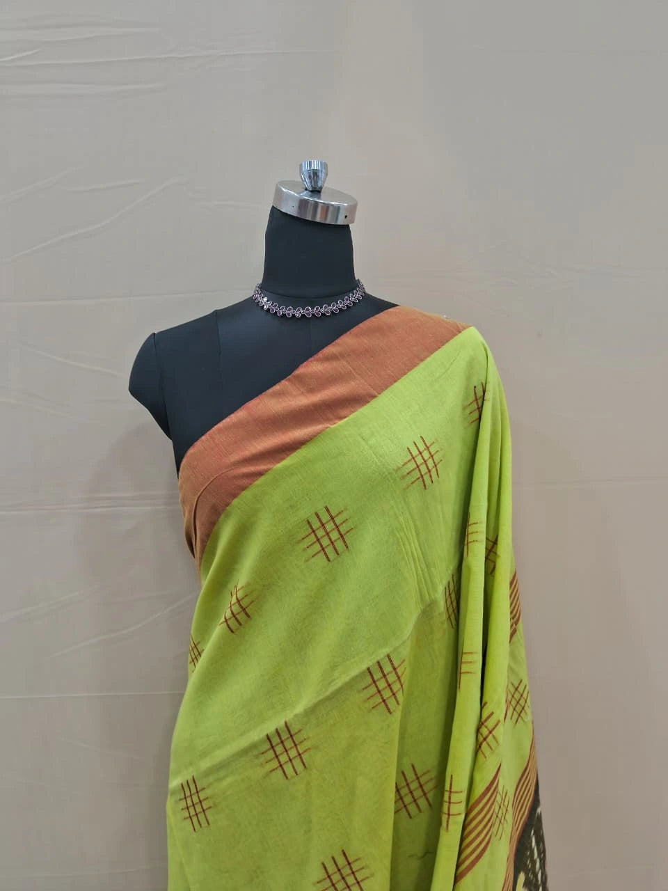 Elegant Lemon Yellow Khadhi Saree 1