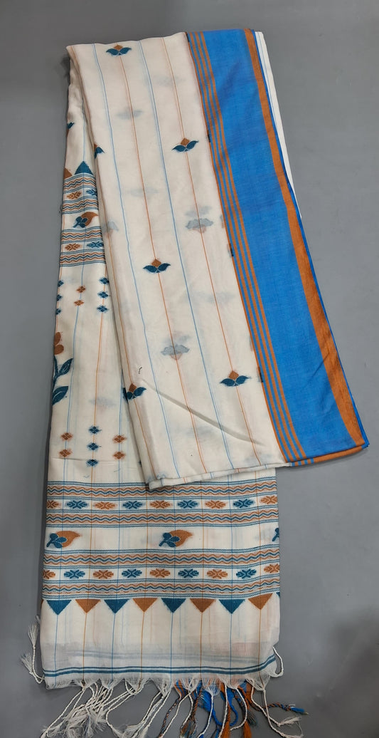 White Khadhi Cotton Saree
