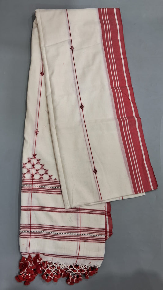 White Khadhi Cotton Saree