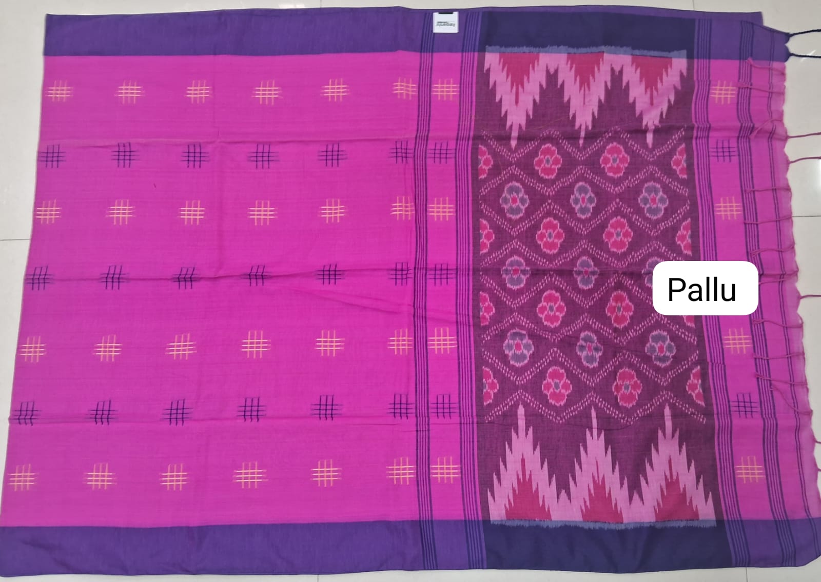 Pink Khadhi Cotton Saree pallu