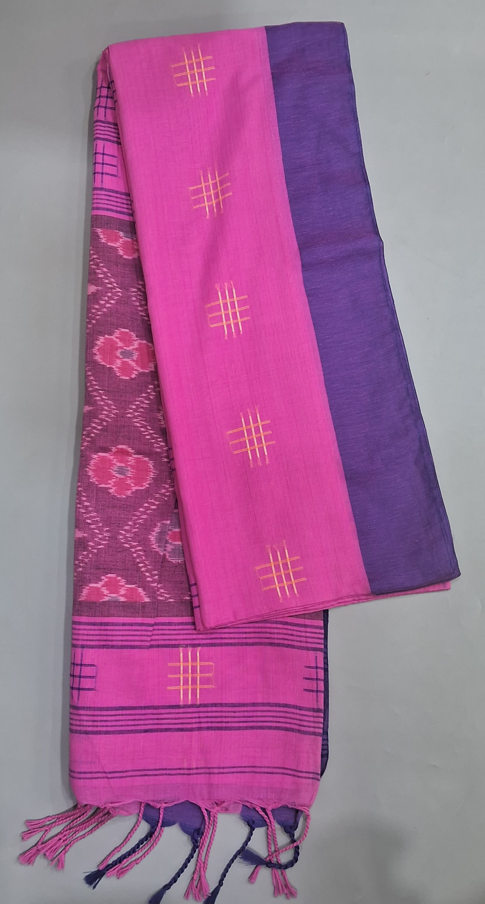 Pink Khadhi Cotton Saree