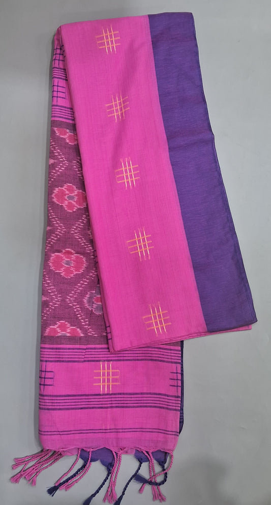Pink Khadhi Cotton Saree