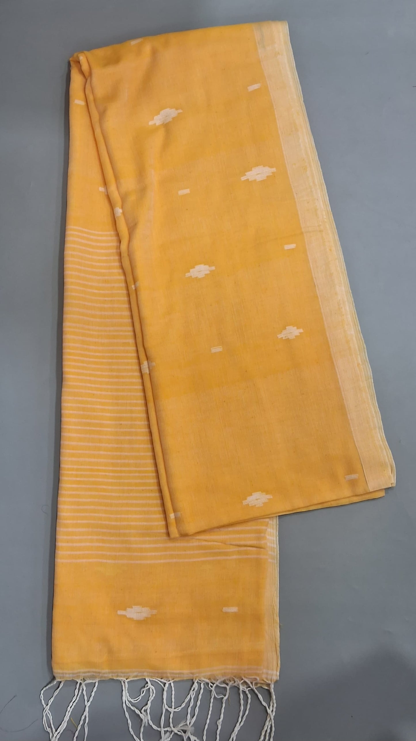 Light Yellow Khadhi Cotton Saree