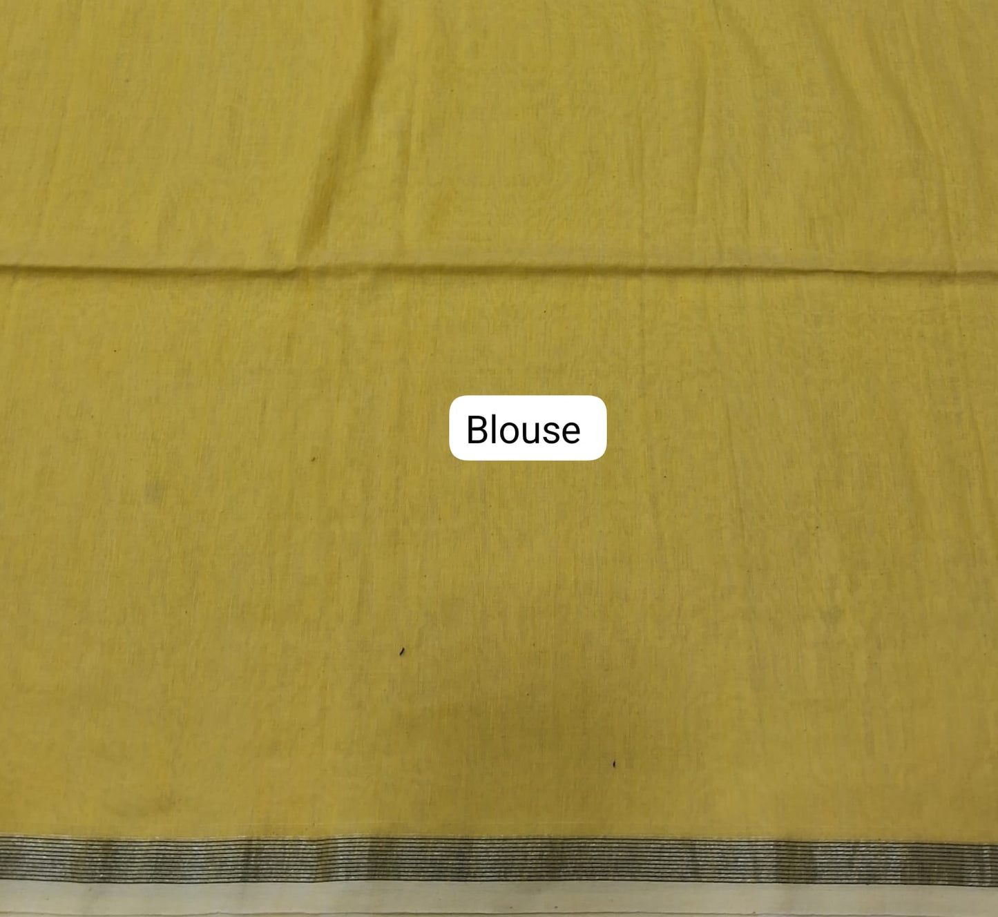 Lemon Yellow Khadhi Cotton Saree blouse