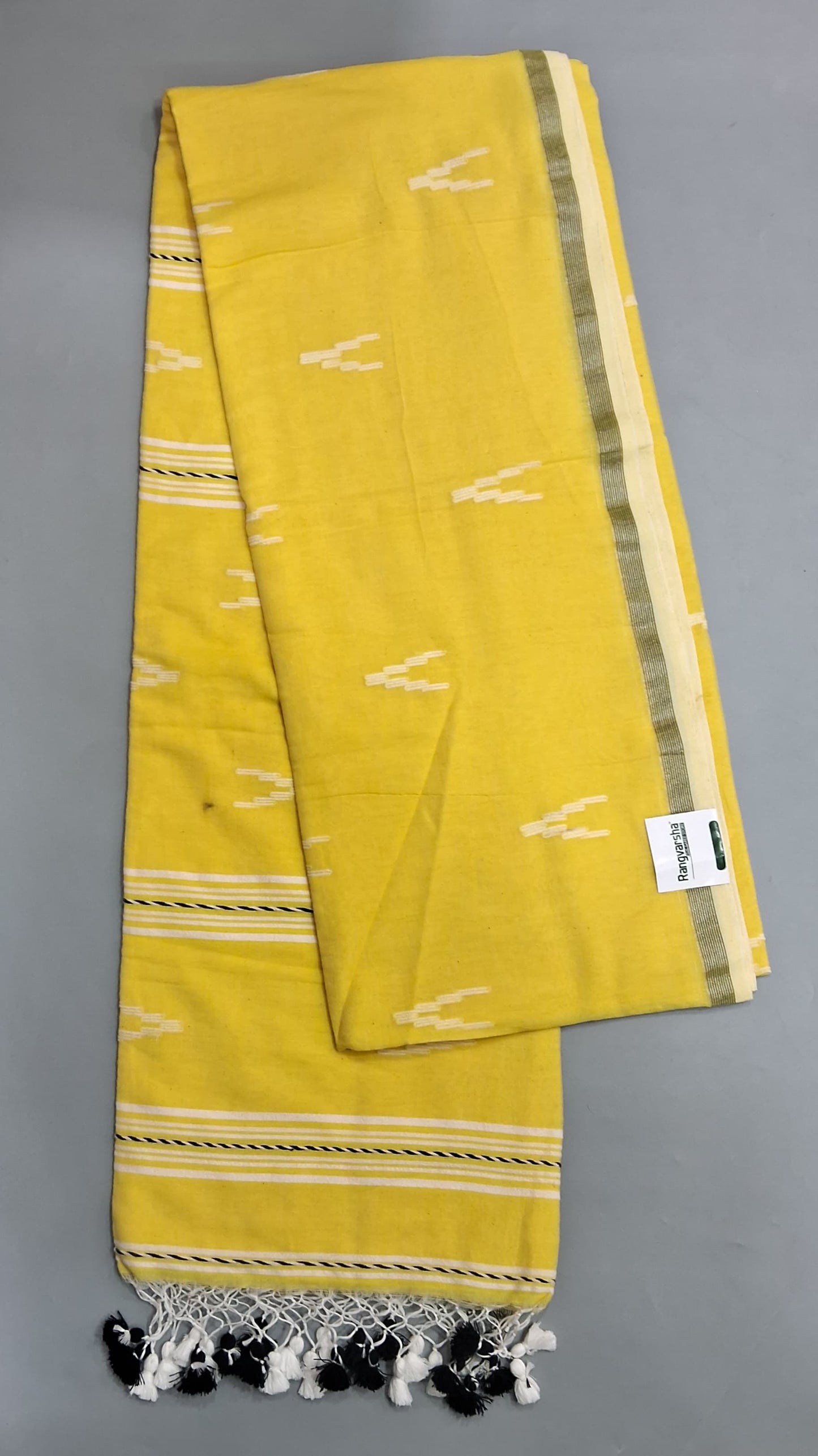 Lemon Yellow Khadhi Cotton Saree