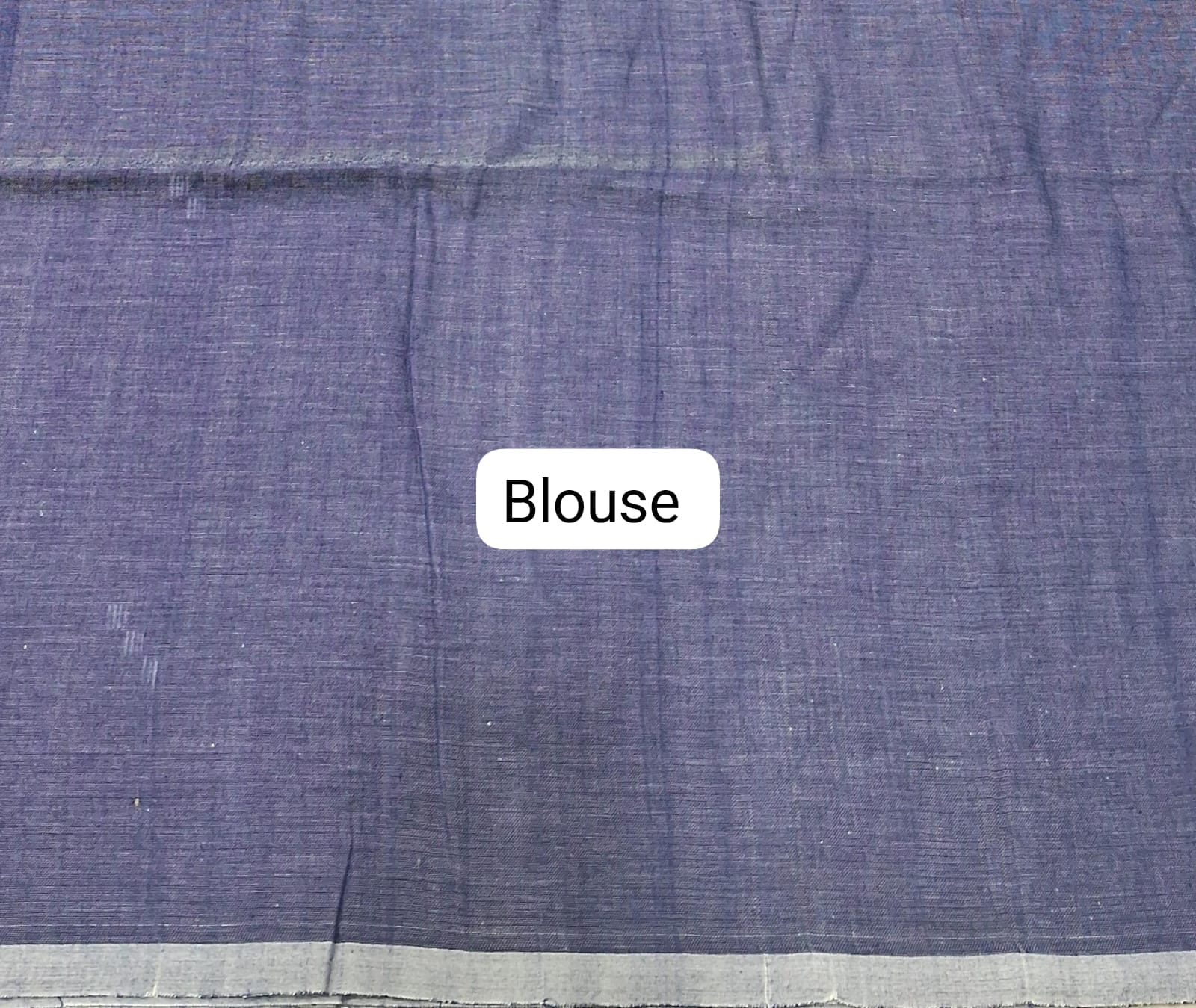 Greyish blue Khadhi Cotton Saree blouse