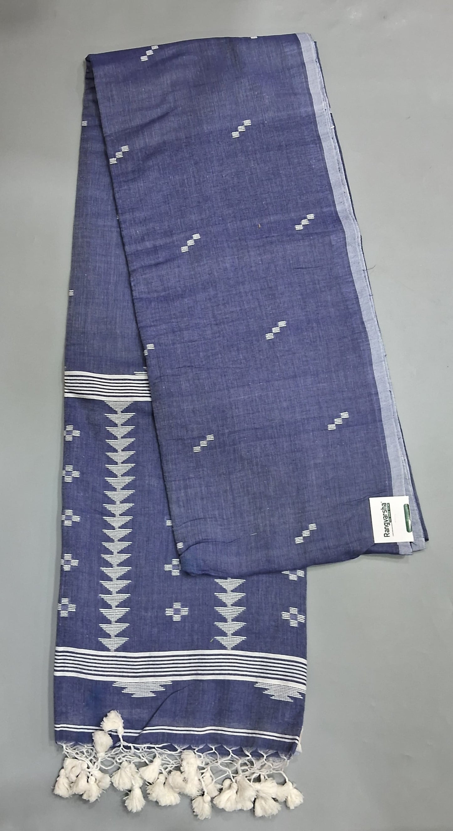 Greyish blue Khadhi Cotton Saree