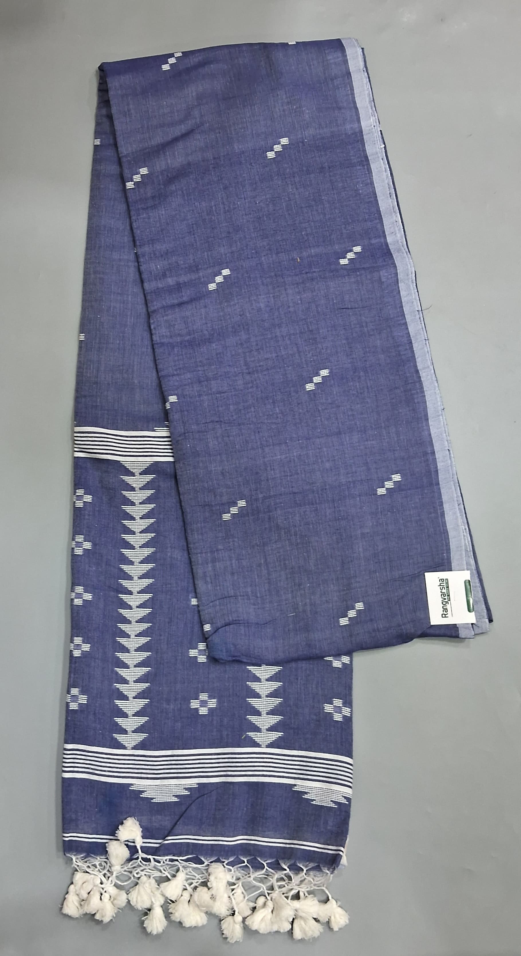 Greyish blue Khadhi Cotton Saree