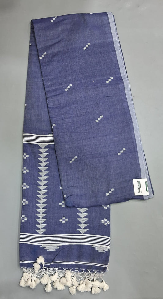 Greyish blue Khadhi Cotton Saree