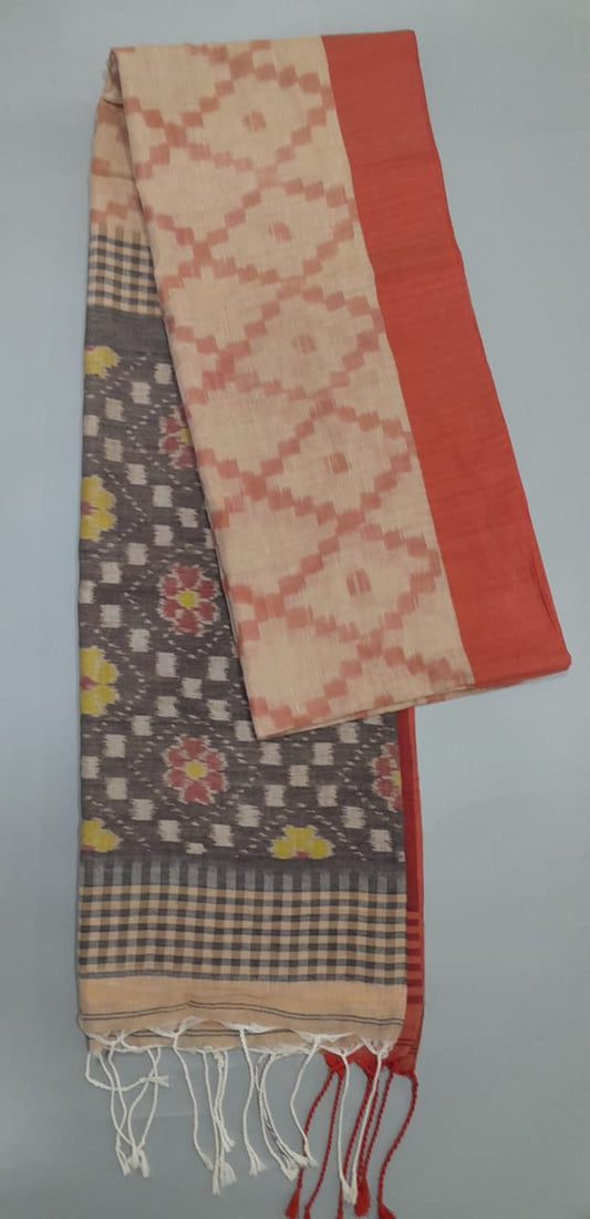 Off-White Khadi Cotton Saree