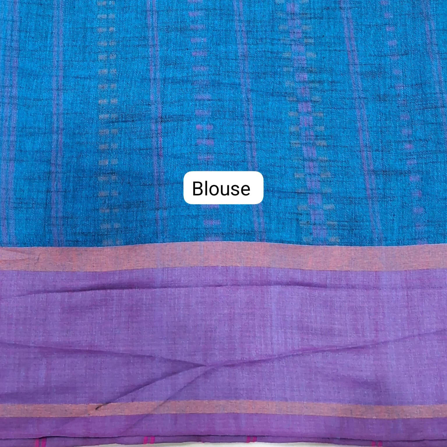 Navy Blue Khadhi Cotton Saree blouse