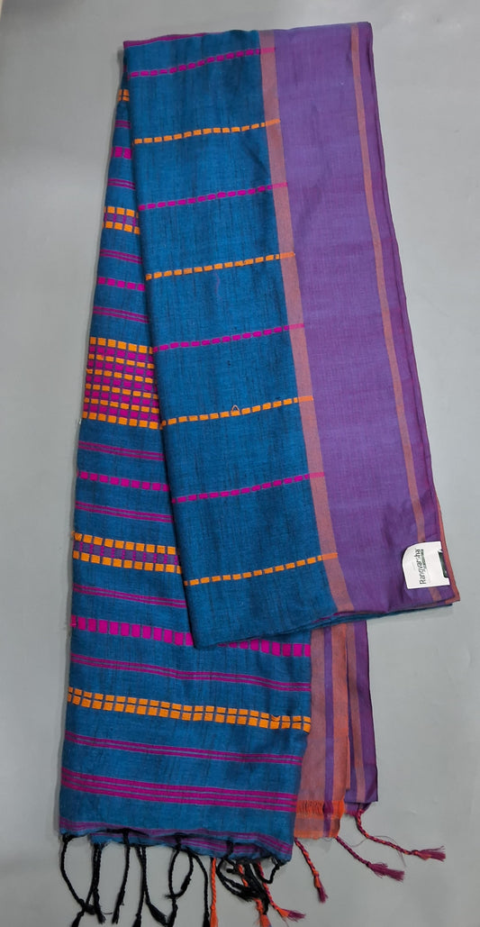 Navy Blue Khadhi Cotton Saree
