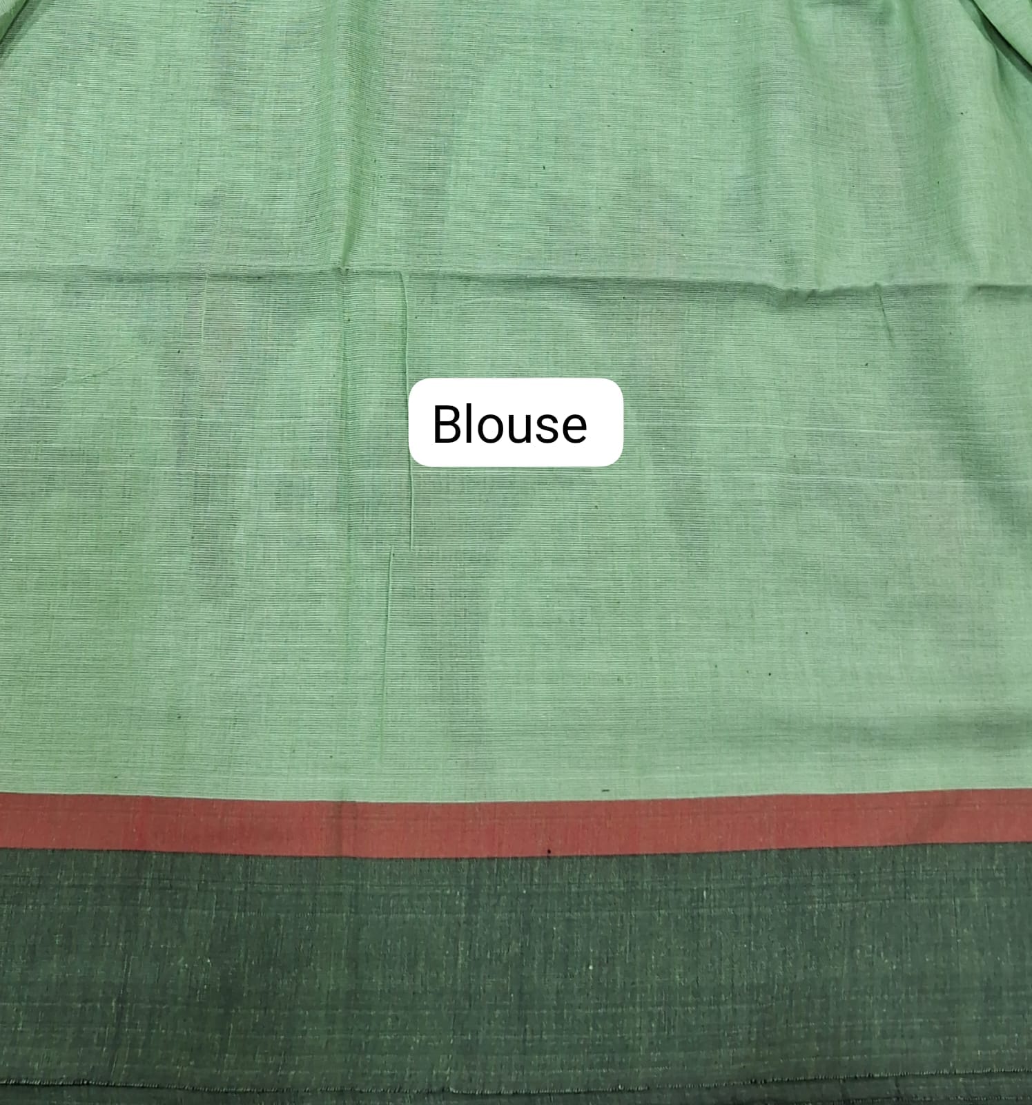 Pista Green Khadhi Cotton Saree blouse