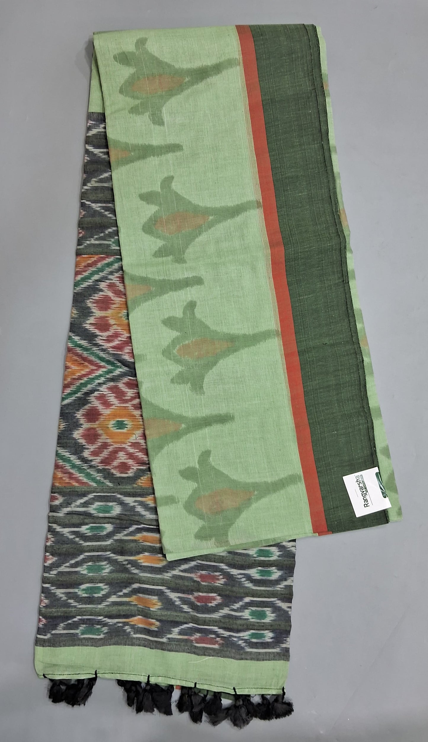 Pista Green Khadhi Cotton Saree