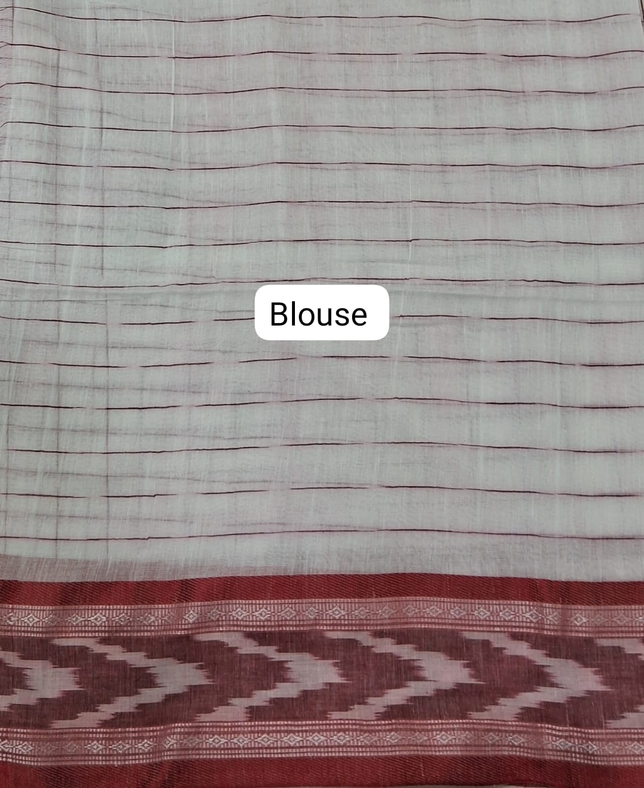 White Khadhi Cotton Saree blouse