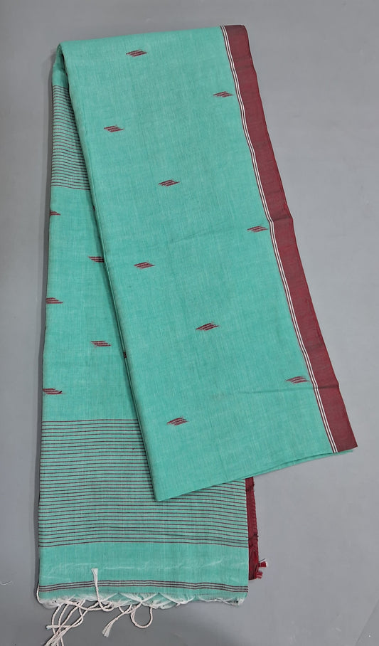 Sky Blue Khadhi Cotton Saree