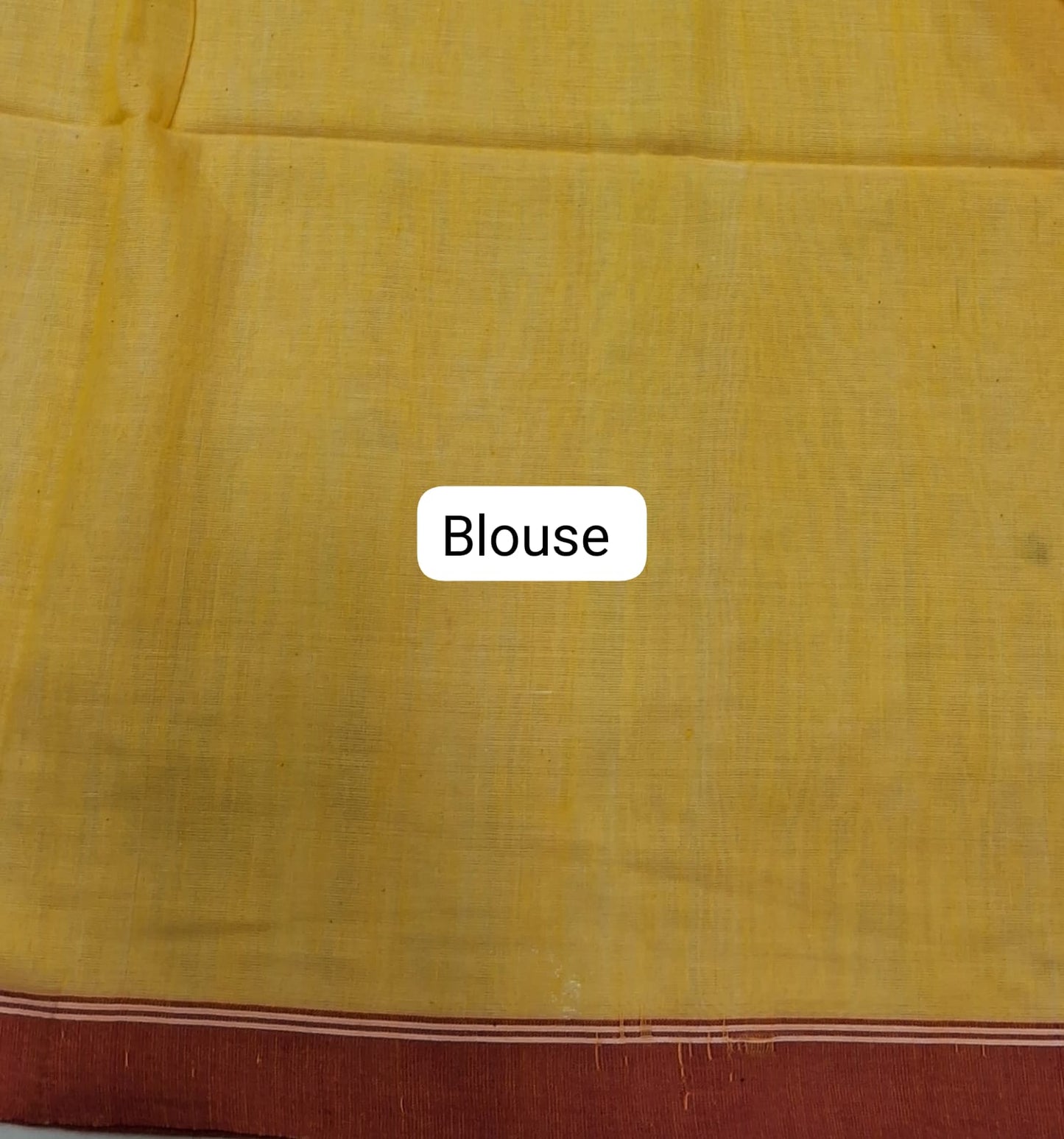 Mustard Yellow Khadhi Cotton Saree blouse