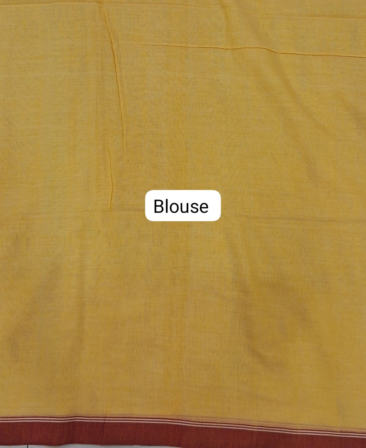 Mustard Yellow Khadhi Cotton Saree blouse