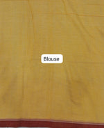 Mustard Yellow Khadhi Cotton Saree blouse
