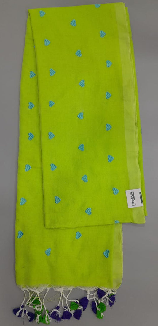 Pista Green Khadi Cotton Saree