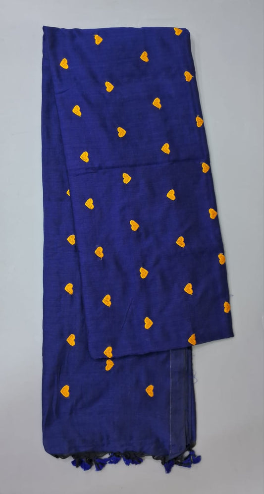 Royal Blue Khadi Cotton Saree