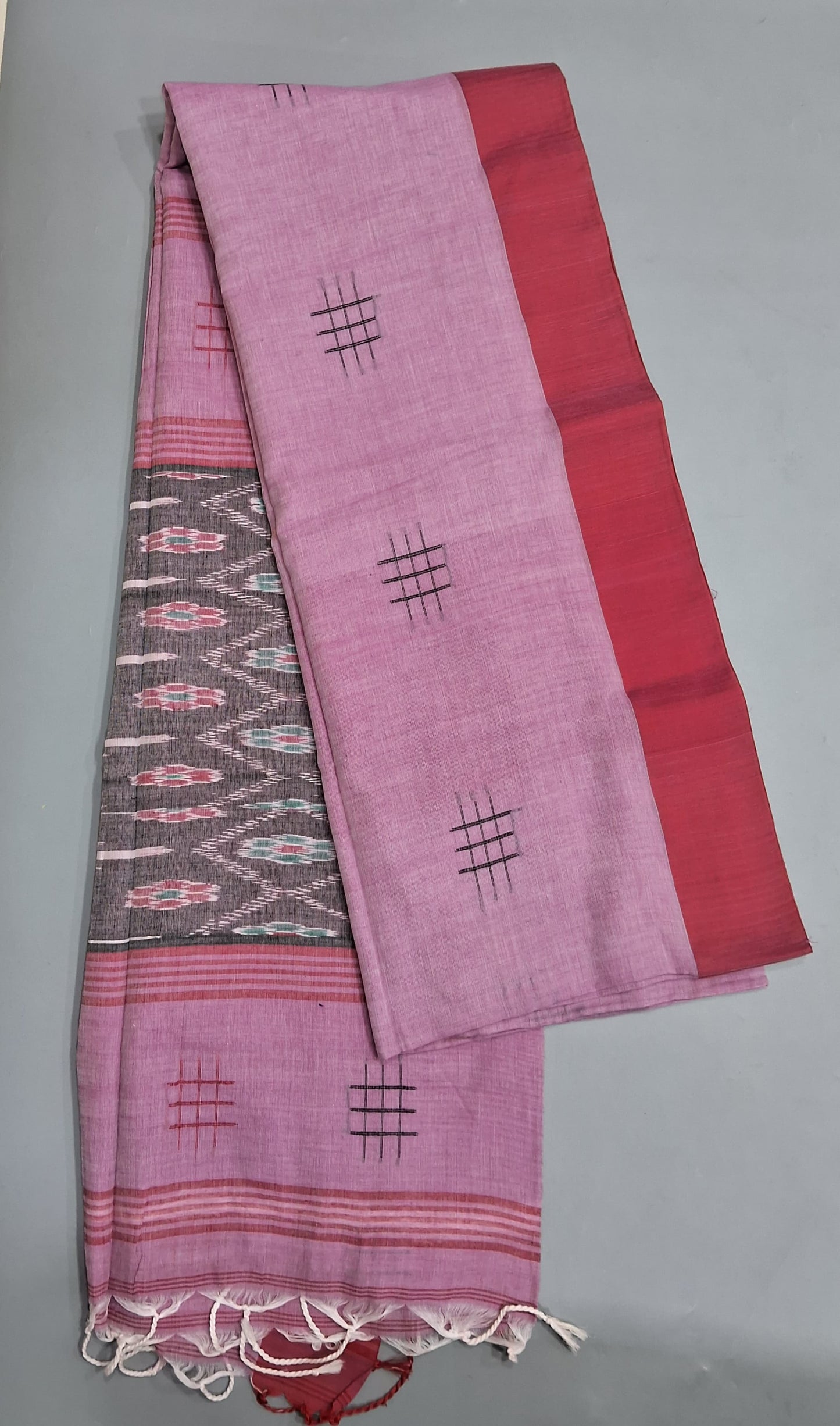 Light Pink Khadhi Cotton Saree