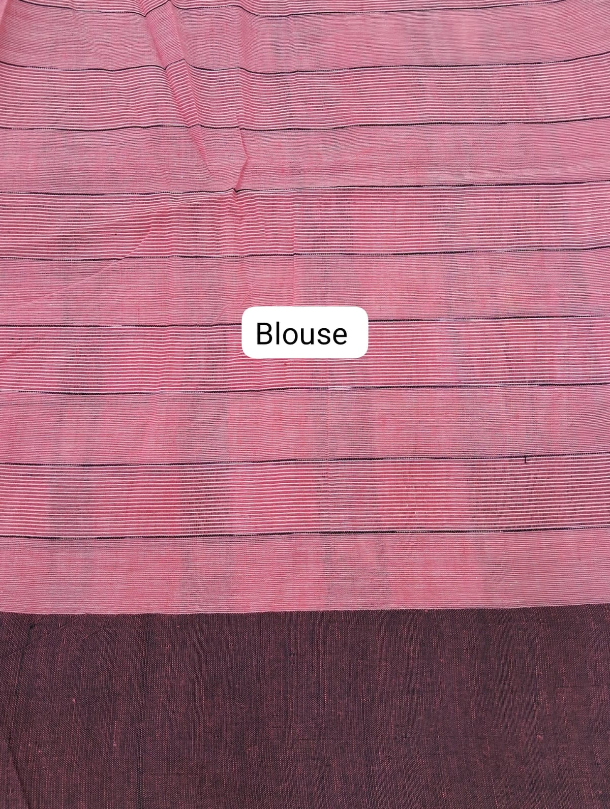 Rose Pink Khadhi Cotton Saree Blouse